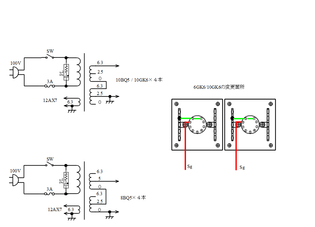 ６ＢＱ５プッシュプルアンプ製作例（フロービス）