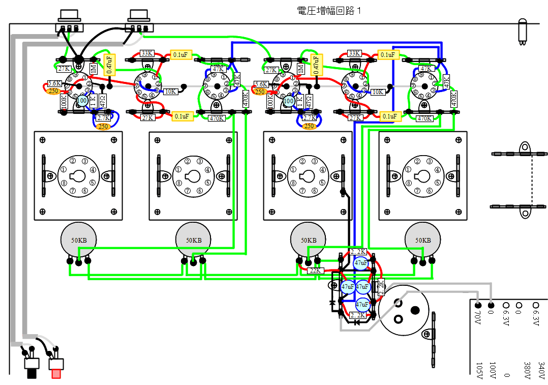 ＫＴ８８/６５５０Ａプッシュプルアンプ製作例（フロービス）